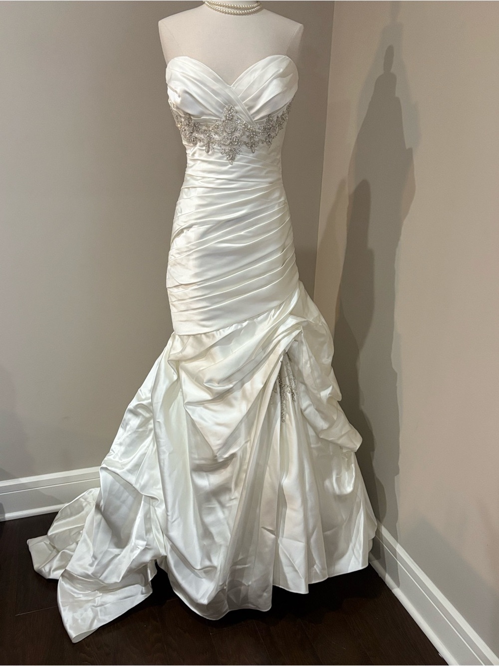 Mori Lee Madeline Gardner Ivory Strapless Wedding Dress sweetheart beaded detail